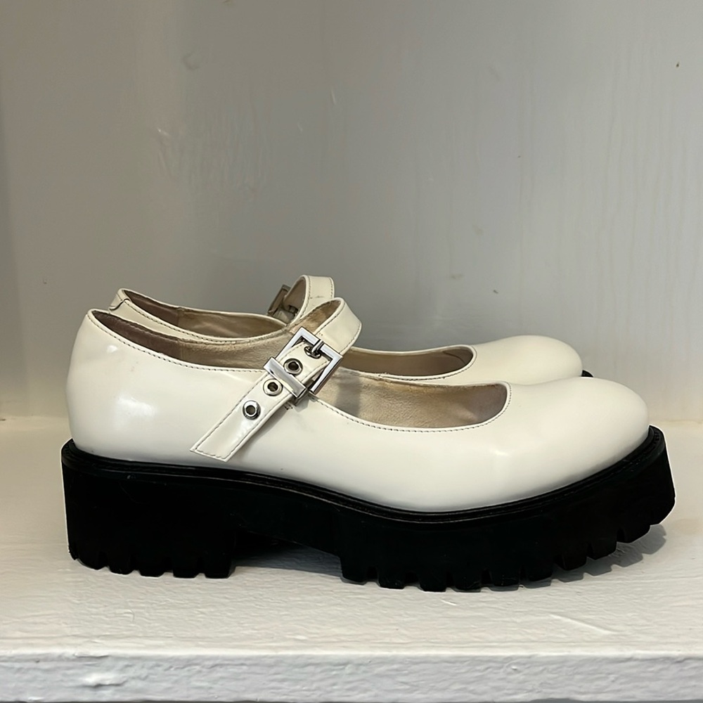 White Jeffrey Campbell Mary Jane Platform Pump